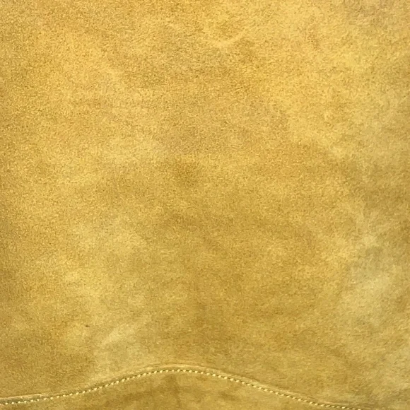 Mustard, yellow suede hobo bag - Picture 4 of 7